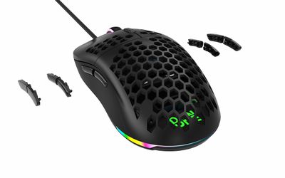 DON ONE - GM500 RGB - LICHTGEWICHT GAMINGMUIS MET LED-LICHT - ZWART (PMW 3389)