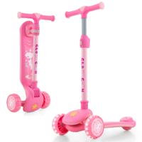 Inklapbare Kinderstep met PU-Led-Wielen en Achterrem in Hoogte Verstelbaar Kinderscooter voor Jongens en Meisjes vanaf 3 Jaar