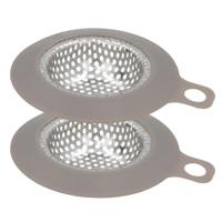 Gerimport gootsteen zeefje - 9x10 cm - zilver - metaal - wasbak - keukenaccessoires