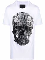 Philipp Plein t-shirt à imprimé tête de mort - Blanc