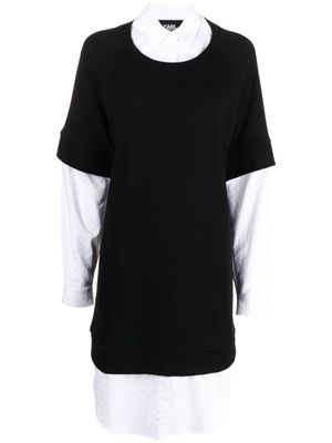 Karl Lagerfeld robe-pull à design superposé - Noir
