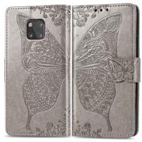 Butterfly Love bloemen reliëf horizontale Flip lederen case voor Huawei mate 20 Pro met houder & kaartsleuven & portemonnee (grijs)