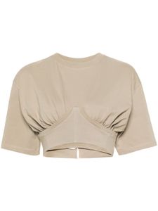 Jacquemus corset-detail cotton T-shirt - Vert