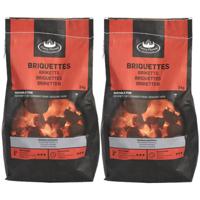Fancy Flames Barbecue/BBQ Briketten - 2x - 3 kilo - 100% natuurlijk - geschikt voor BBQ