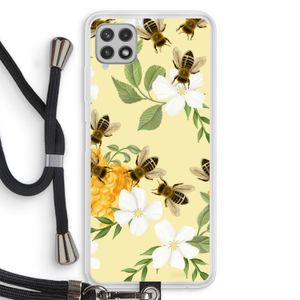 No flowers without bees: Samsung Galaxy A22 4G Transparant Hoesje met koord
