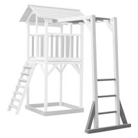 AXI Beach Tower klimrek van hout in grijs & wit Aanbouw module voor speeltoestel Beach Tower - thumbnail