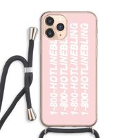 Hotline bling pink: iPhone 11 Pro Max Transparant Hoesje met koord
