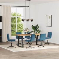 Eetkamerstoelen 6 st fluweel blauw