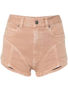 Mugler short en jean à coupe skinny - Marron