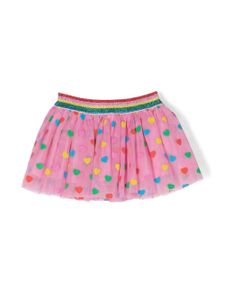 Stella McCartney Kids jupe en tulle à patchs cœur - Rose