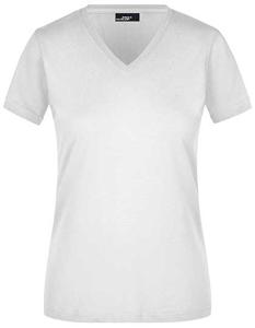 James & Nicholson JN972 Ladies´ Slim Fit V-T - White - XXL