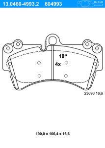 Remblokkenset, schijfrem ATE, u.a. für Audi, Porsche, VW