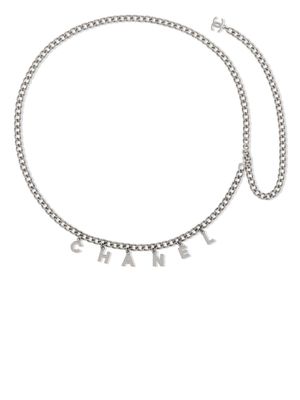 CHANEL Pre-Owned ceinture en chaîne à logo lettre (2011) - Argent