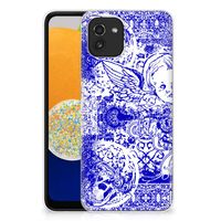 Silicone Back Case Samsung Galaxy A03 Angel Skull Blauw - thumbnail