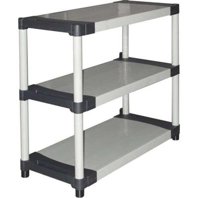 Kunststof plank - TOOD - 3 planken - Belasting 80 kg per plank - 80x40x85 cm - Zwart/grijs