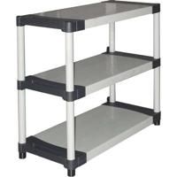 Kunststof plank - TOOD - 3 planken - Belasting 80 kg per plank - 80x40x85 cm - Zwart/grijs