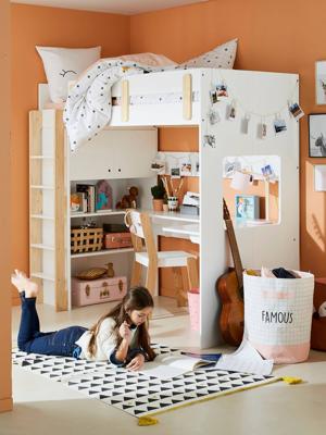 Gecombineerd mezzaninebed EVEREST XXL wit/hout