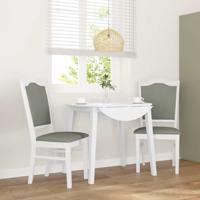 Eetkamerstoelen met kussens 2 stuks wit massief hout rubber Eetkamerstoelen met kussens 2 stuks wit massief hout rubber