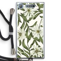 Wit bloemenpatroon: Sony Xperia XZ1 Transparant Hoesje met koord Wit bloemenpatroon: Sony Xperia XZ1 Transparant Hoesje met koord
