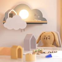 Wandlamp kinderkamer met plankje en schakelaar &apos;Jessie&apos;-blauw 45 cm