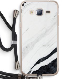 Elegante marmer: Samsung Galaxy J3 (2016) Transparant Hoesje met koord