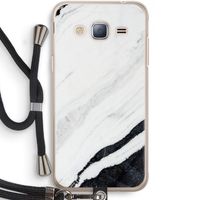 Elegante marmer: Samsung Galaxy J3 (2016) Transparant Hoesje met koord