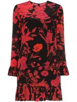 Valentino Garavani robe courte à fleurs - Noir