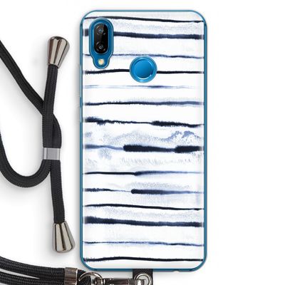 Ink Stripes: Huawei P20 Lite Transparant Hoesje met koord