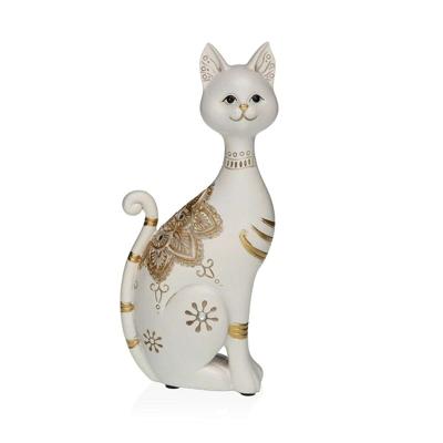 Decoratieve figuren Versa Wit Kat 5,5 X 24 X 10,5 CM