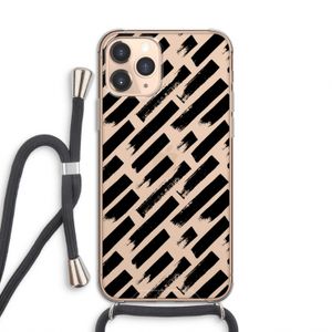 Zwarte vegen: iPhone 11 Pro Transparant Hoesje met koord