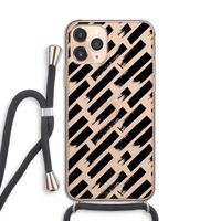 Zwarte vegen: iPhone 11 Pro Transparant Hoesje met koord