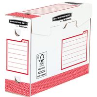 Bankers Box basic archiefdoos heavy duty, ft 9,5 x 24,5 x 33 cm, rood, pak van 20 stuks - thumbnail