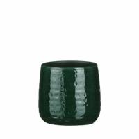 Mica Decorations Plantenpot - keramiek - groen - 15 x 13 cm