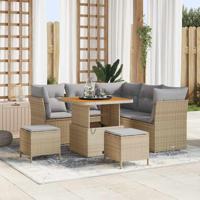 Tuinbankenset 8 pcs Beige poly rattan