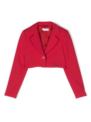 Monnalisa blazer crop à simple boutonnage - Rouge