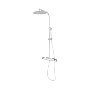 Opbouw Regendouche Set GRB Aura Ronde Douchekop Ø25 cm en Staaf Handdouche Wit