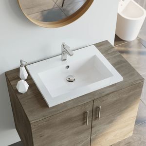 VidaXL Wasbak 600x450x120 mm graniet wit