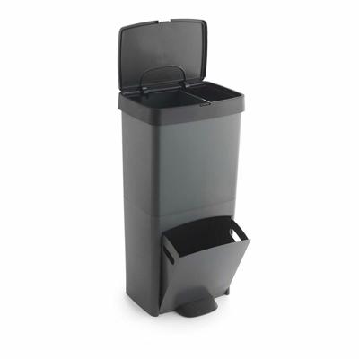 Recycling prullenbak SP Berner Antraciet 10 L 30 L x 2 Plastic 3 Compartimenten (1 Stuks)