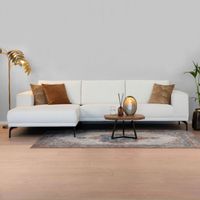 Sohome Loungebank 'Anouk' Links, Bouclé, kleur Parelwit