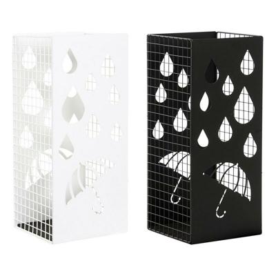 Paraplubak DKD Home Decor Zwart Metaal Wit (19.5 x 20 x 47.5 cm) (2 pcs)