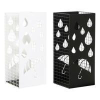 Paraplubak DKD Home Decor Zwart Metaal Wit (19.5 x 20 x 47.5 cm) (2 pcs)