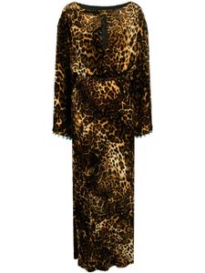 Roberto Cavalli robe longue à motif léopard - Marron