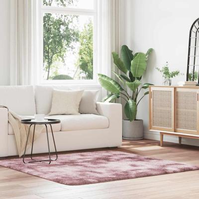 Hoogpolig vloerkleed NAVARRA 160x160 cm polyester stoffig roze