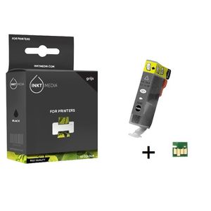 Inktmedia® - Inktcartridge - Geschikt Canon CLI-521GY inktcartridge grijs MET CHIP - Cartridge met Inkt