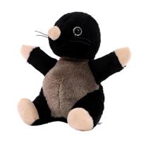 Pluche mol knuffel dier - 14 cm - zwart - Speelgoed dieren knuffelbeesten - thumbnail