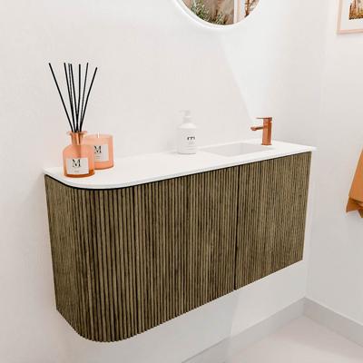 Toiletmeubel Mondiaz Joya | 81.6 cm | Meubelkleur Dusk | Faye wastafel Talc Rechts | 1 kraangat