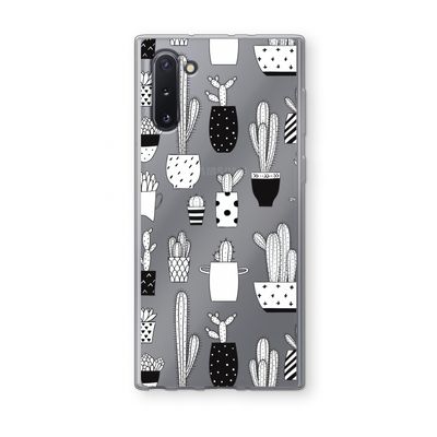 Cactusmotief: Samsung Galaxy Note 10 Transparant Hoesje