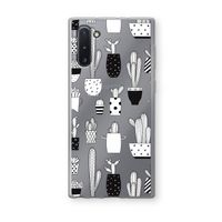 Cactusmotief: Samsung Galaxy Note 10 Transparant Hoesje