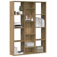 Kamerscherm/boekenkast 100x24x140 cm bewerkt hout eikenkleurig