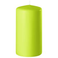 1x Lime groene cilinderkaars/stompkaars 6 x 12 cm 45 branduren